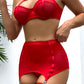 Mesh Cage Bra and garter belt Set