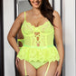 Plus Size Slim Lace Garter Teddy