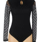 High Neck Mesh Sleeve Lingerie Teddy