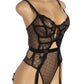 Embroidered Lace Cut Lingerie Teddy