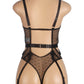 Embroidered Lace Hollow Cut Teddy Lingerie
