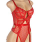 Embroidered Lace Hollow Cut Teddy Lingerie