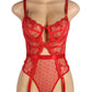 Embroidered Lace Cut Lingerie Teddy