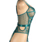 Embroidered Lace Hollow Cut Teddy Lingerie