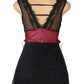 Black Mesh and Leather Chemise