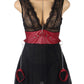 Black Mesh and Leather Chemise