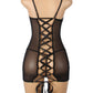 Lace-Up Back Sheer Chemise