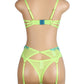 Neon Lace Bra and Garter Set