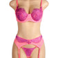 Neon Lace Bra and Garter Set