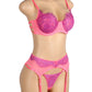 Neon Lace Bra Lingerie Set