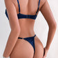 Plus Size Velvet Harness Bra and Panty Set