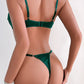 Plus Size Velvet Harness Bra and Panty Set