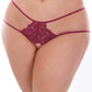 Plus Size Strappy Lace Crotchless Panty