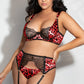 Plus Size Leading Lady Satin Leopard Bra Set