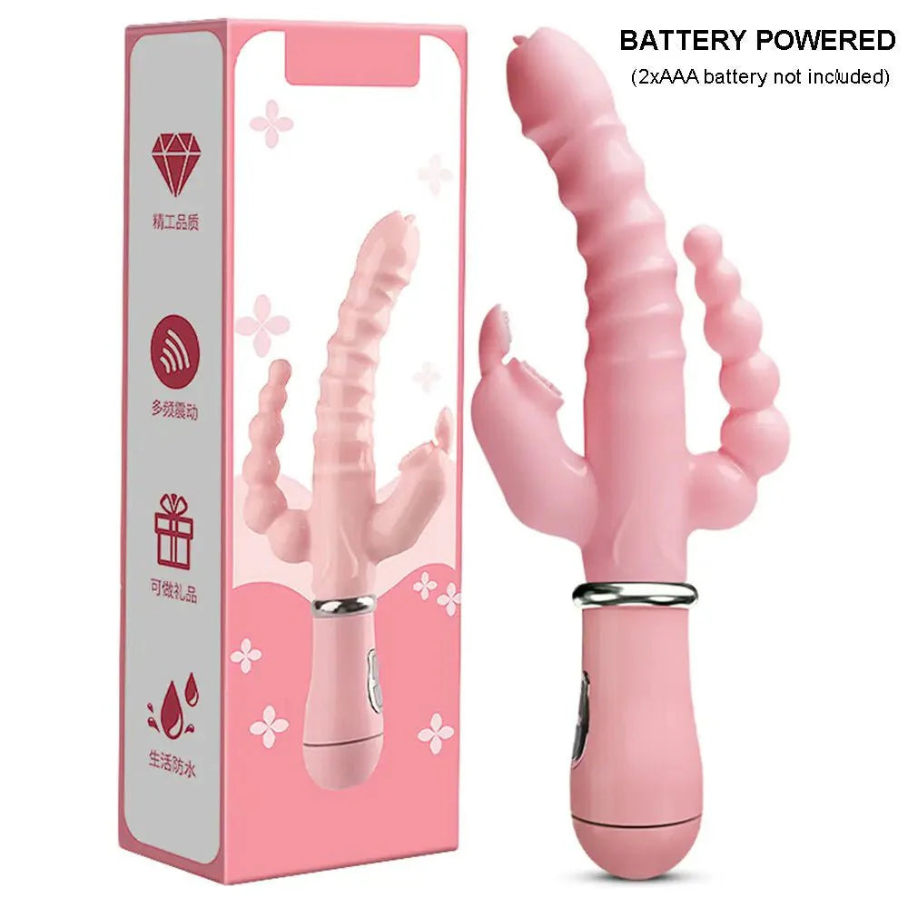 Vibrador de lengua de conejo 3 en 1 TriFusion