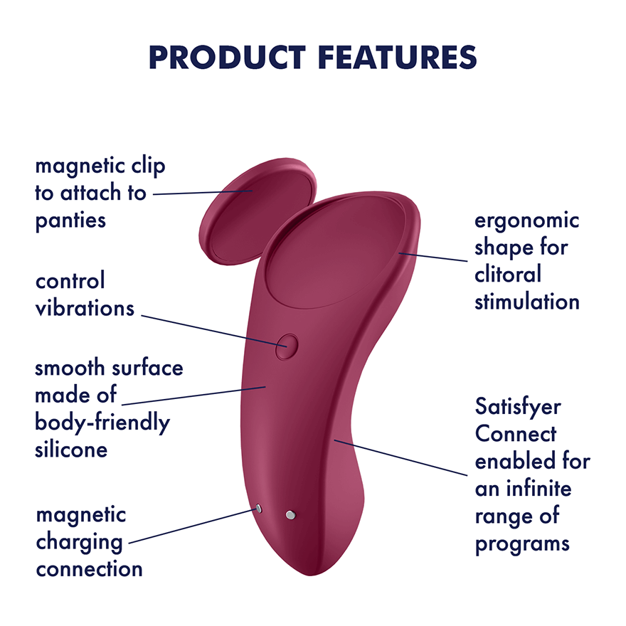 Satisfyer Vibrador Braguita Secreto - Vino Tinto