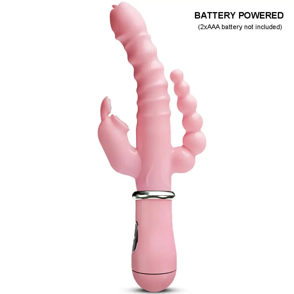 Vibrador de lengua de conejo 3 en 1 TriFusion