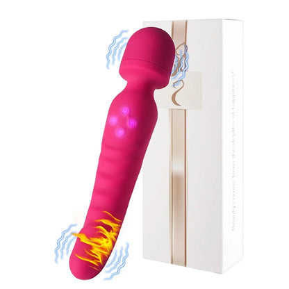 VeloraIgnite Vibrador con varita de doble cabezal térmico