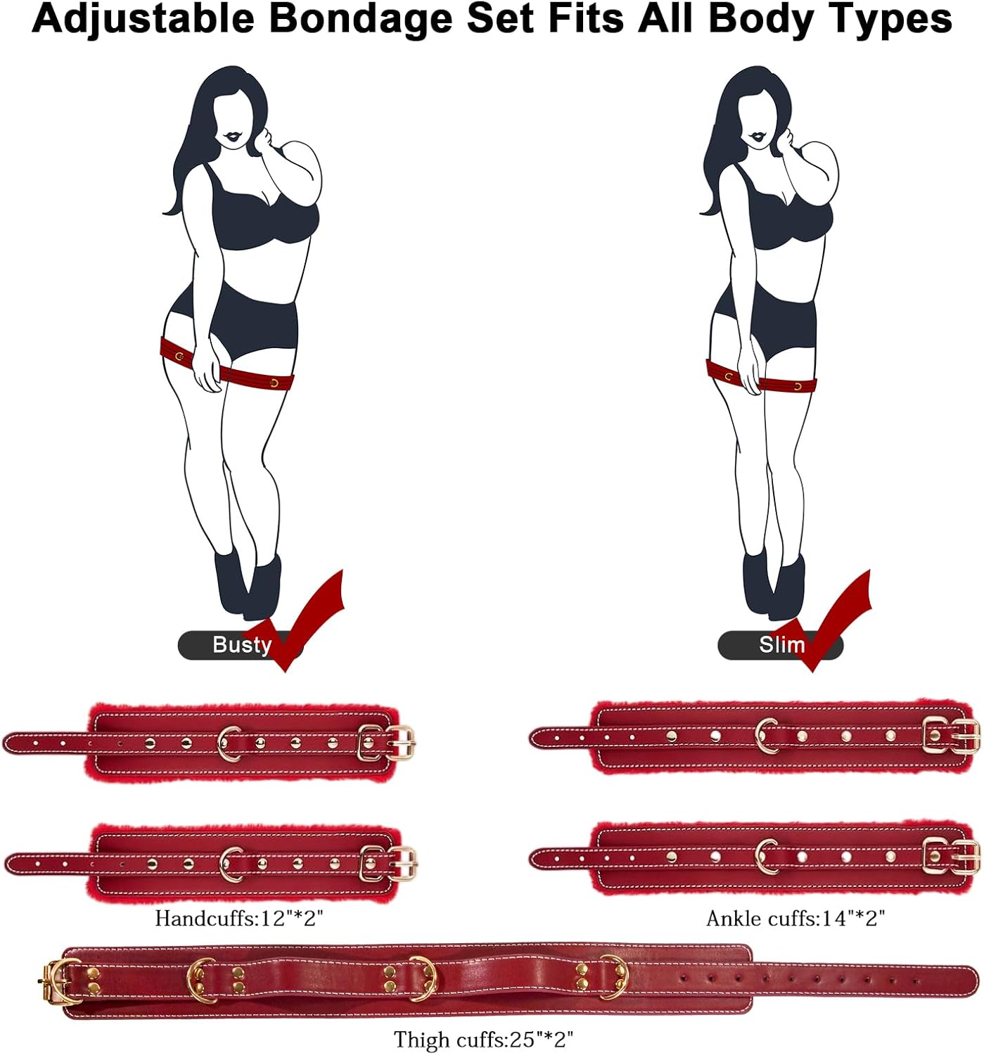 Kit de sujeciones BDSM SecureFour para bondage: ¡cuatro opciones emocionantes!