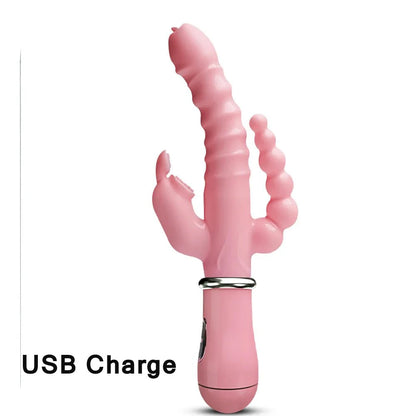 Vibrador de lengua de conejo 3 en 1 TriFusion