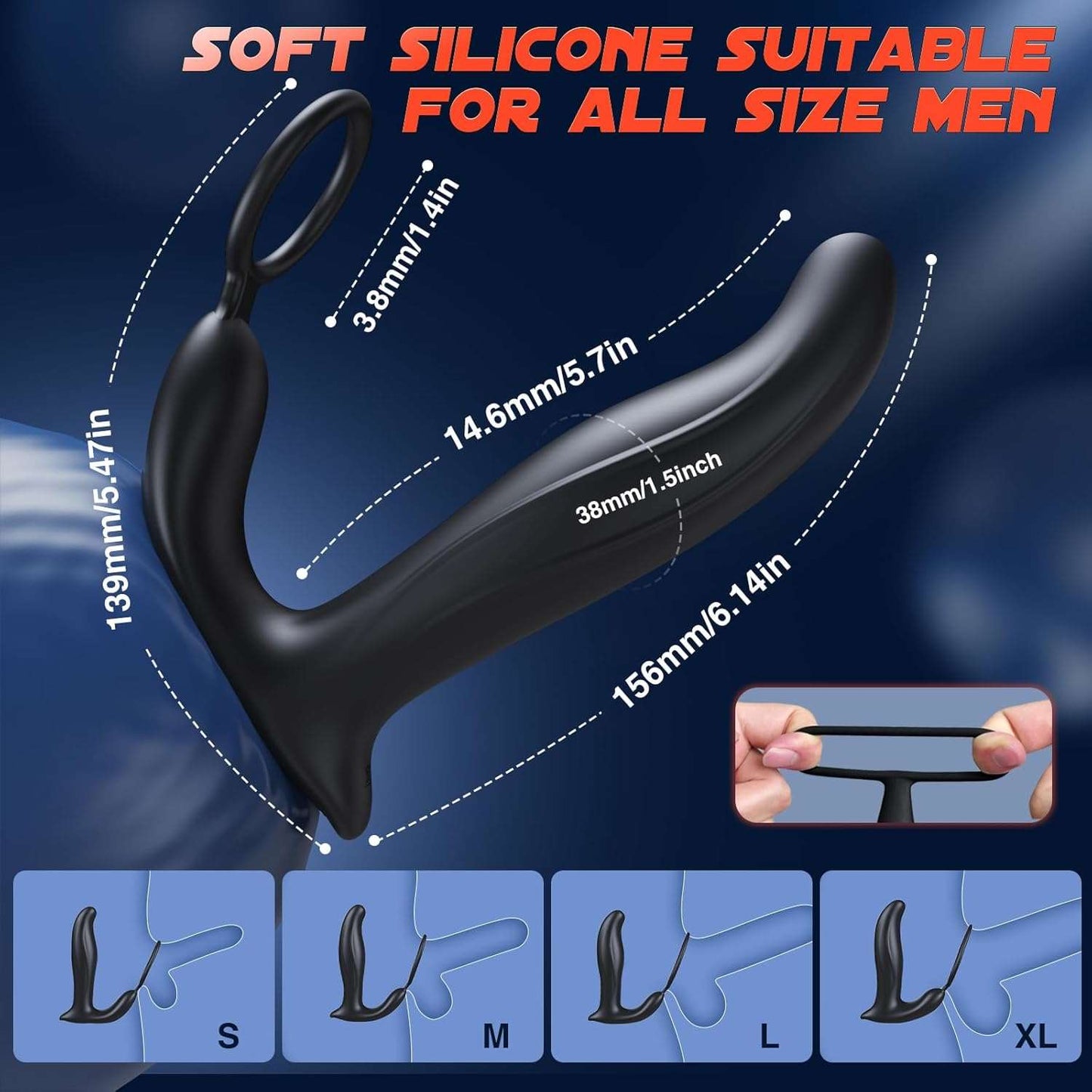 Anillo masajeador de próstata SwiftVibe con control remoto