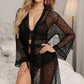 French Dot Mesh Bridal Robe and Bra Set