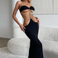 Ultra Sexy Drape Chain Black Dress