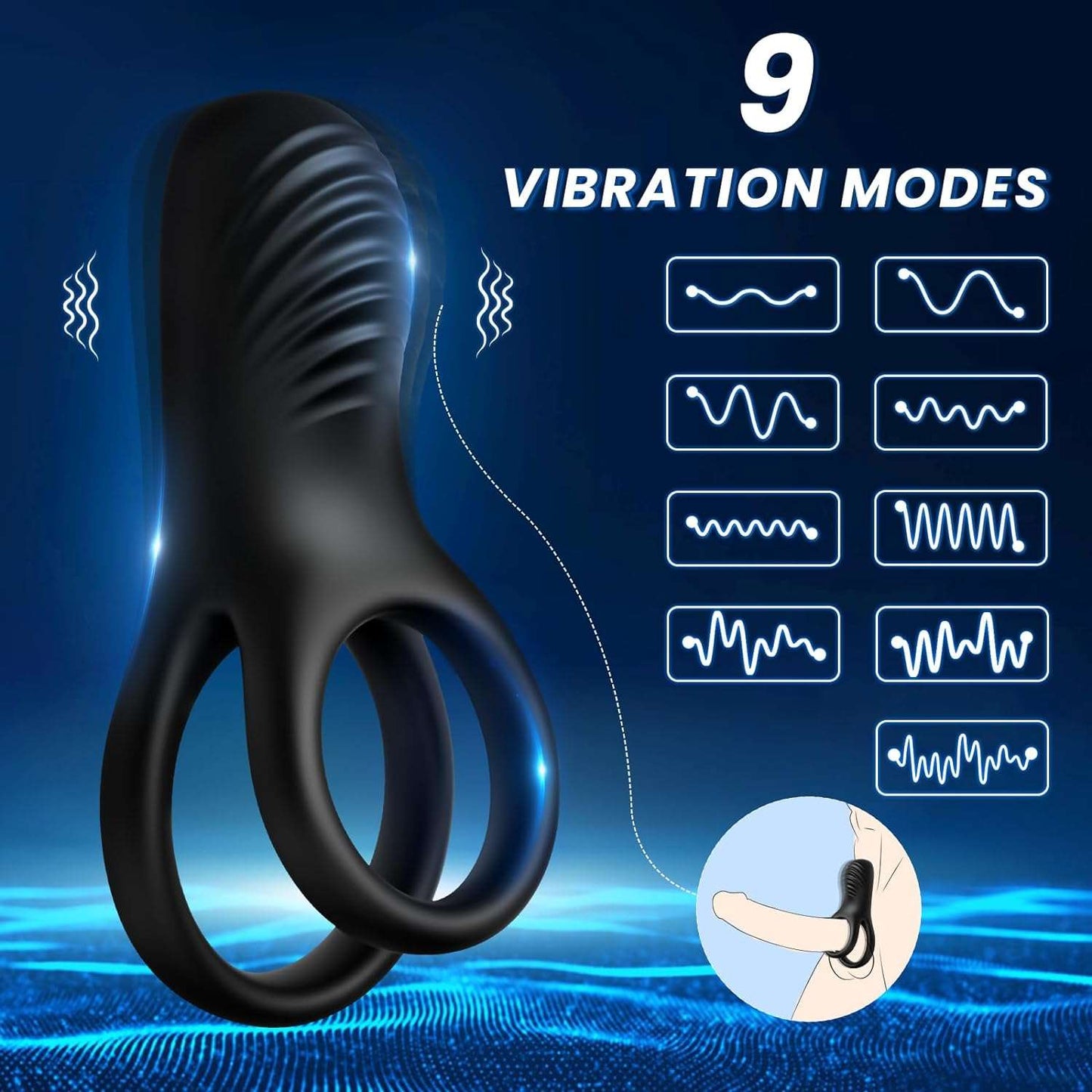 Anillo para el pene con estimulador de clítoris de control remoto UnityPulse
