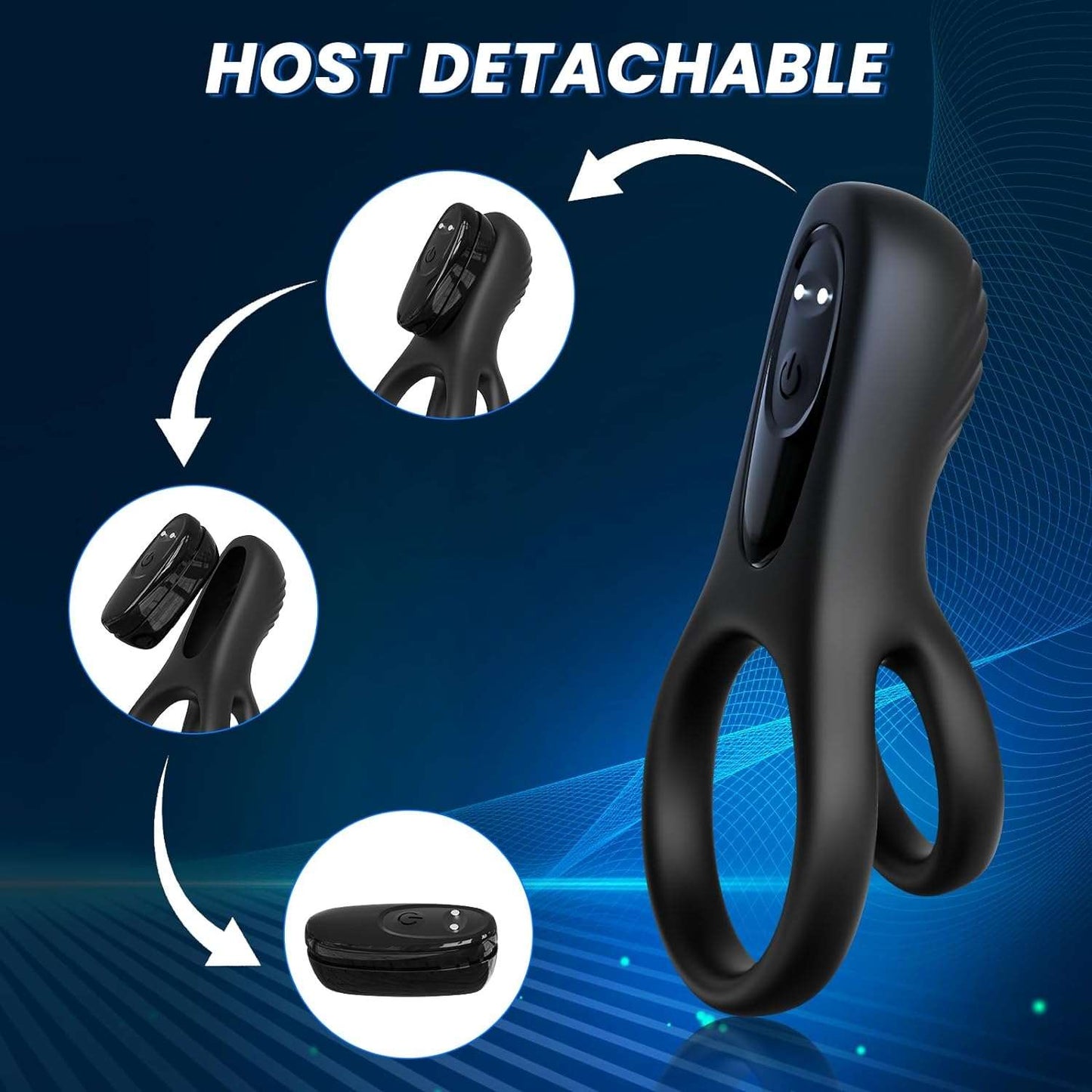 Anillo para el pene con estimulador de clítoris de control remoto UnityPulse