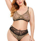 Plus Size Fierce Feline Bra Set