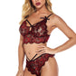 Contrast Daisy Lace Bra Set