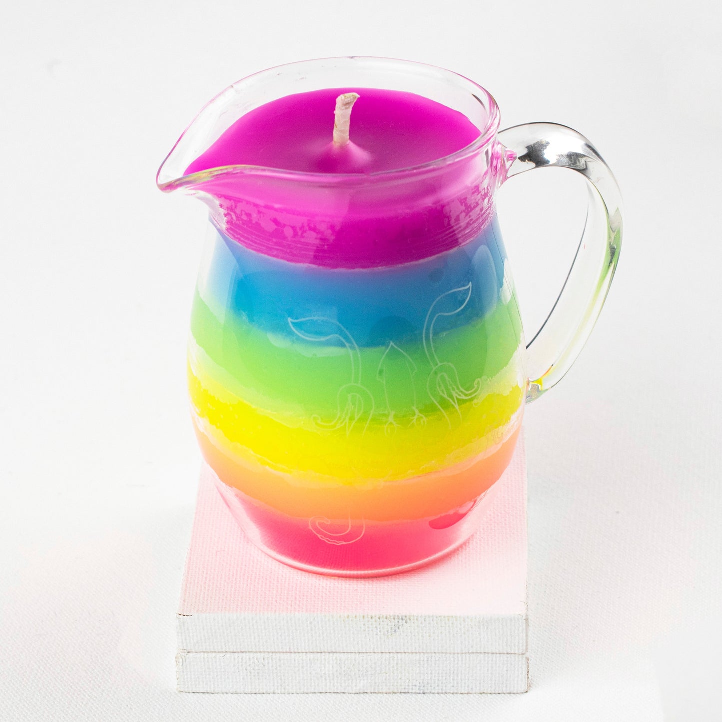 Bougie pour jeu de cire Rainbow in a Jar Blacklight – Basse température – Sans parfum – Bougie en pot réactive aux UV