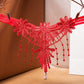 Embroidered Fringe Pearl Thong
