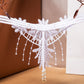 Embroidered Fringe Pearl Thong