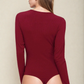 Long Sleeve Lace Front Bodysuit