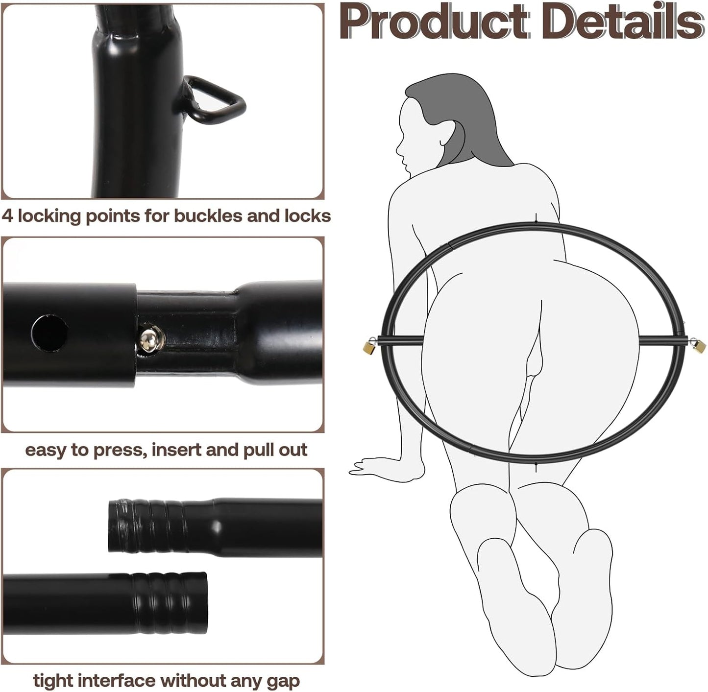 Kit modular de barra separadora BDSM WaistSecure