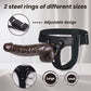 Consolador vibrador arnés negro ancho y grueso