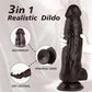 Consolador vibrador arnés negro ancho y grueso