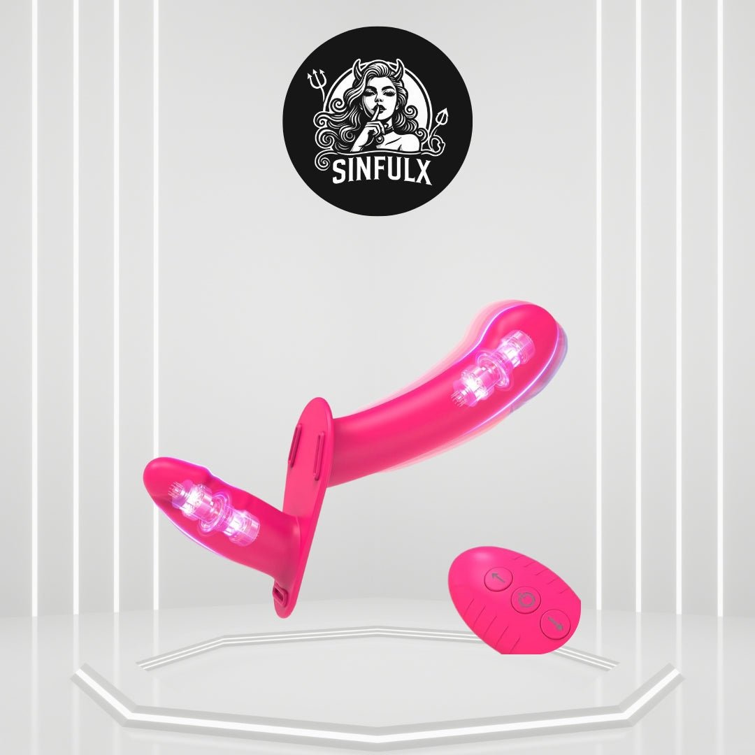 Vibrador dildo con arnés de control remoto WireX