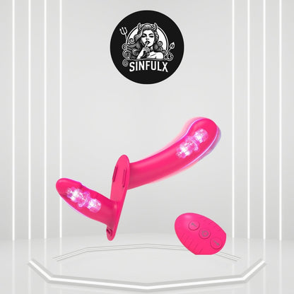 Vibrador dildo con arnés de control remoto WireX