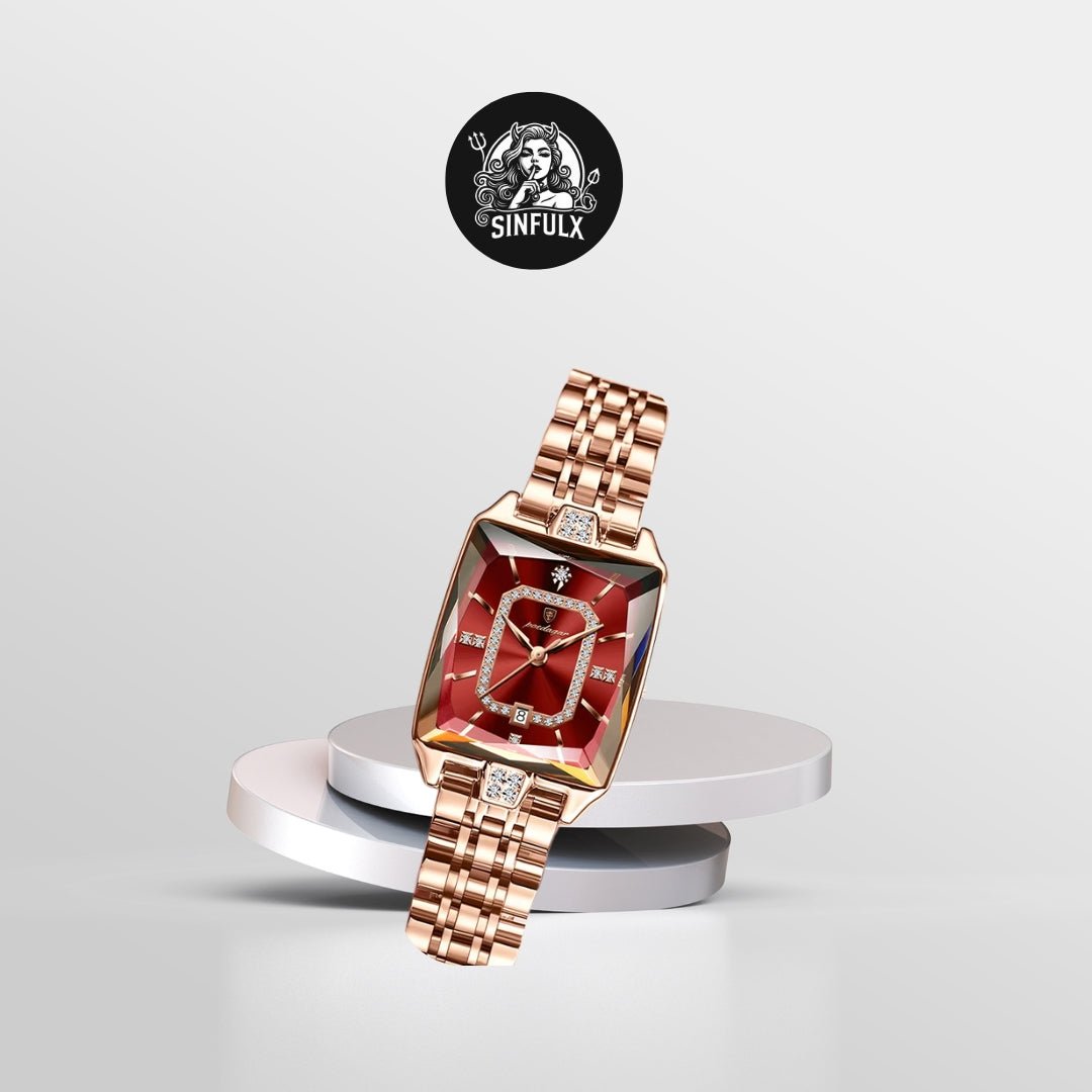 Reloj rectangular de lujo para mujer