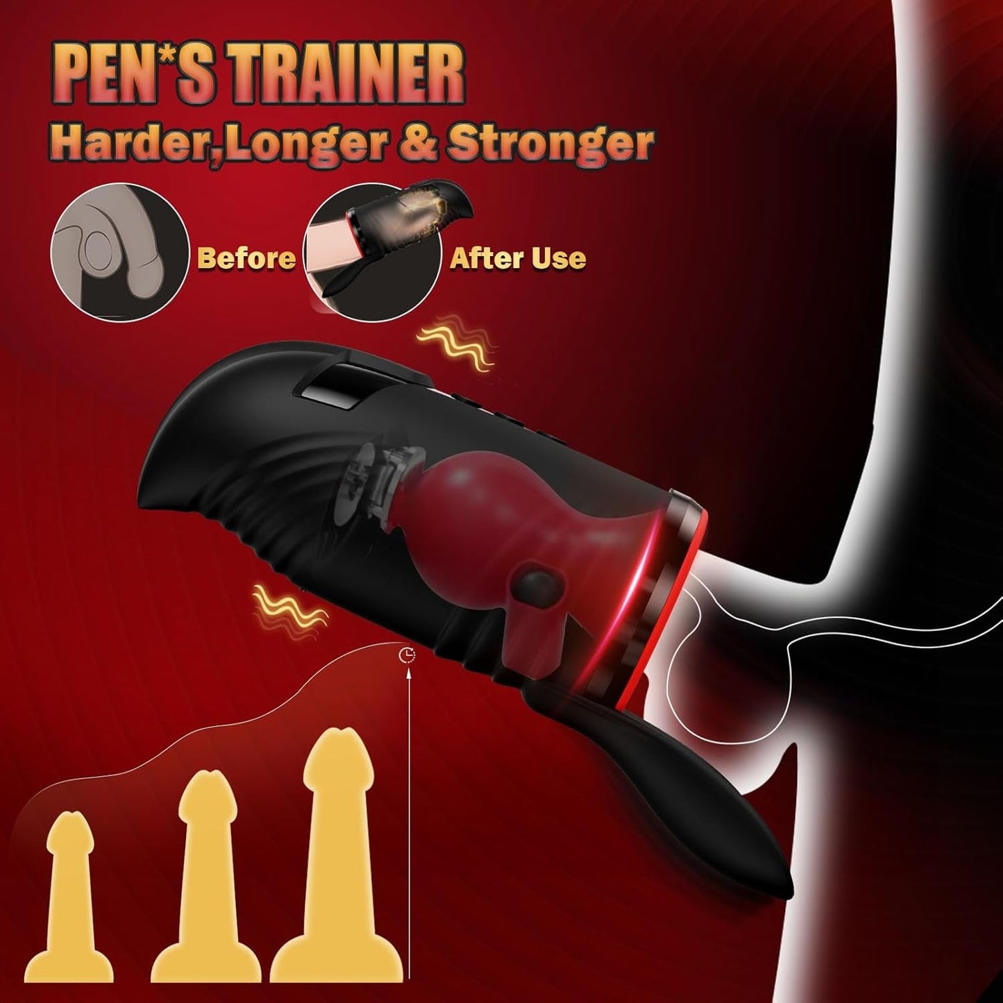 TitanFlow Stroker Masculino 4 en 1 con Bomba de Entrenamiento de 10 Modos