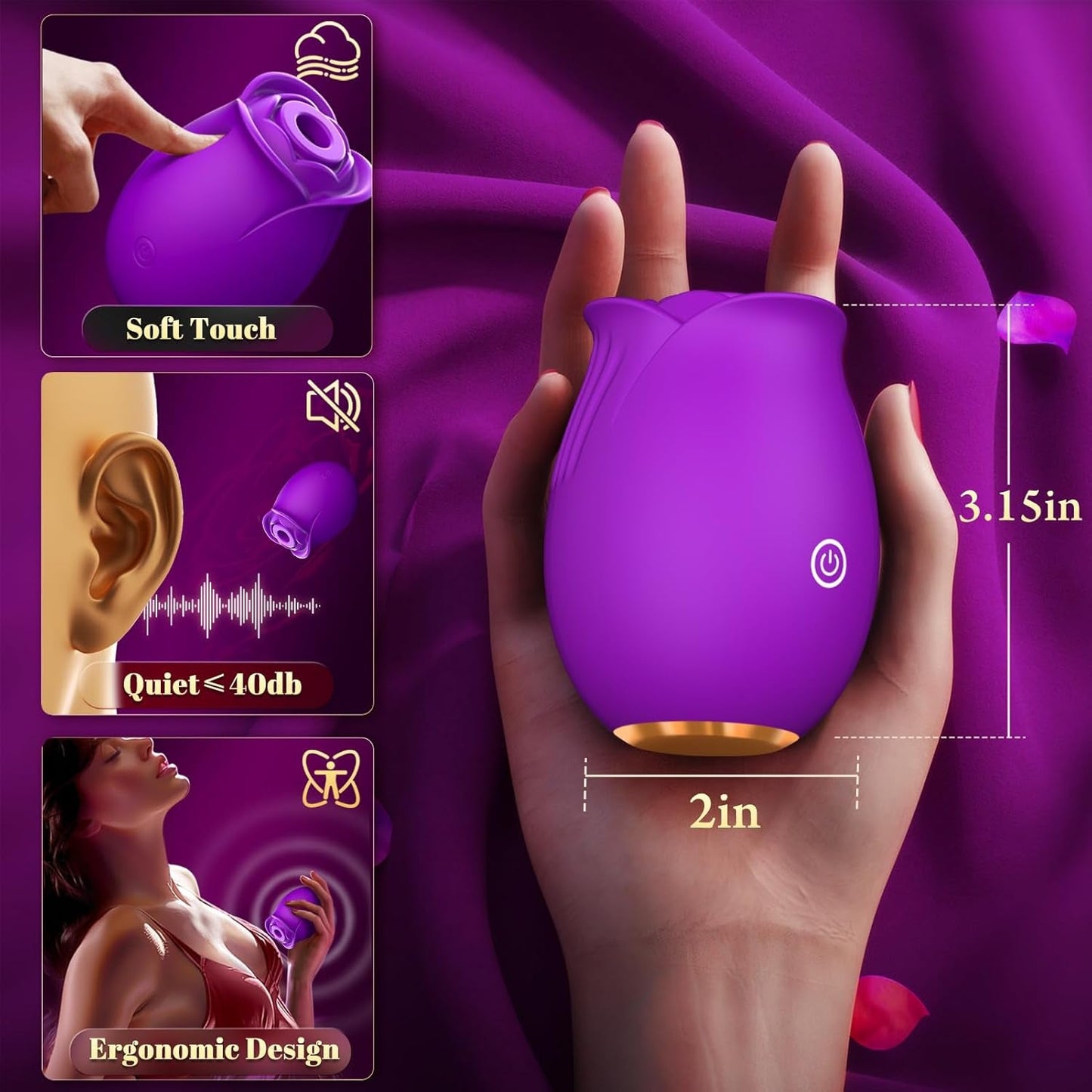 VeltrixaX Succionador de Clítoris Rose con Control por App, 9 Modos, Sumergible