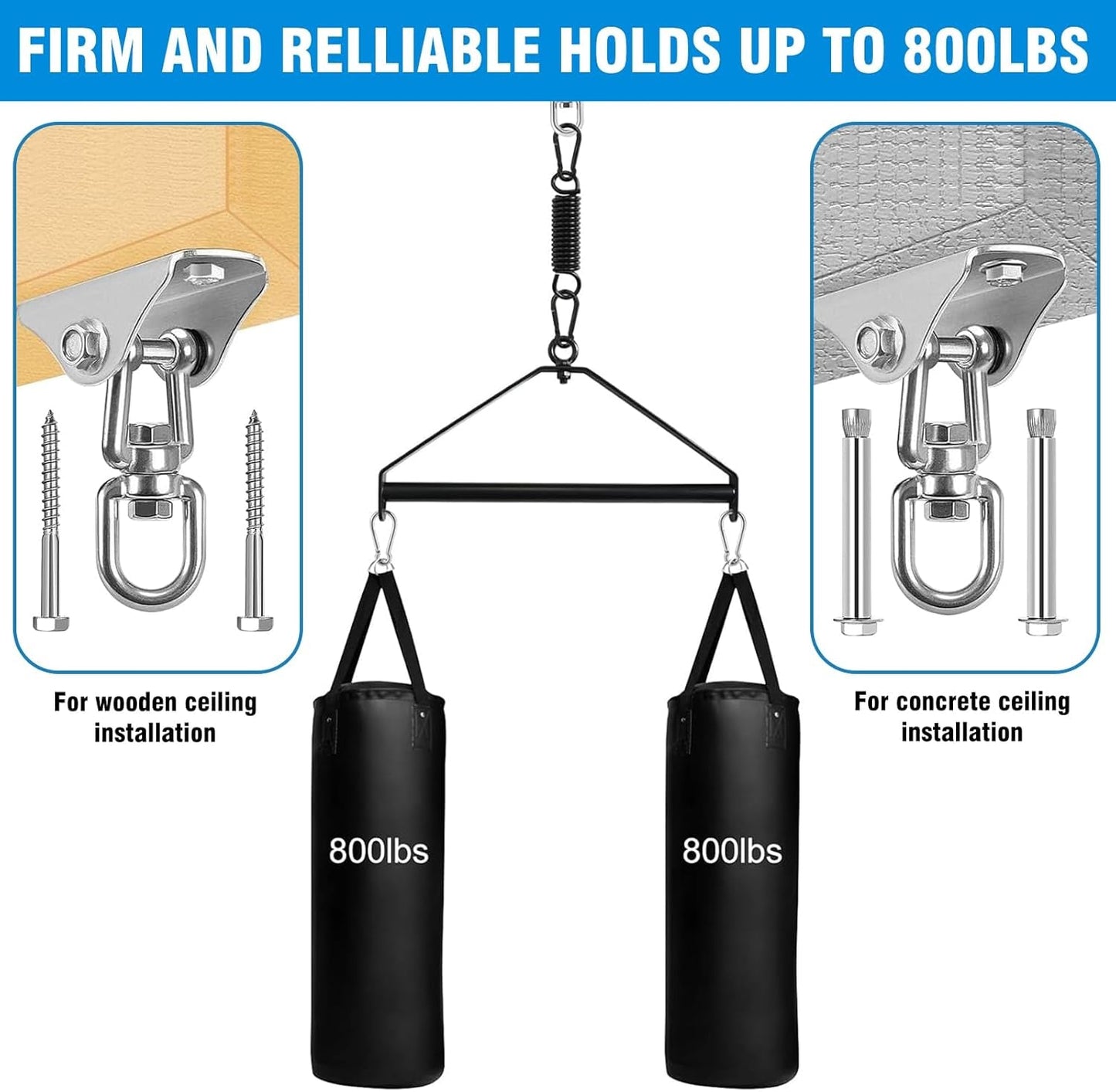 VireliX 360° Balançoire de porte sexuelle Siège large 400lb