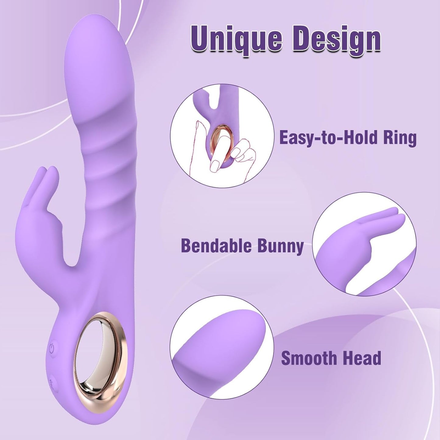 VeloraThrust Thrusting Rabbit Vibrator 3 Motores 5 Empujes 10 Modos