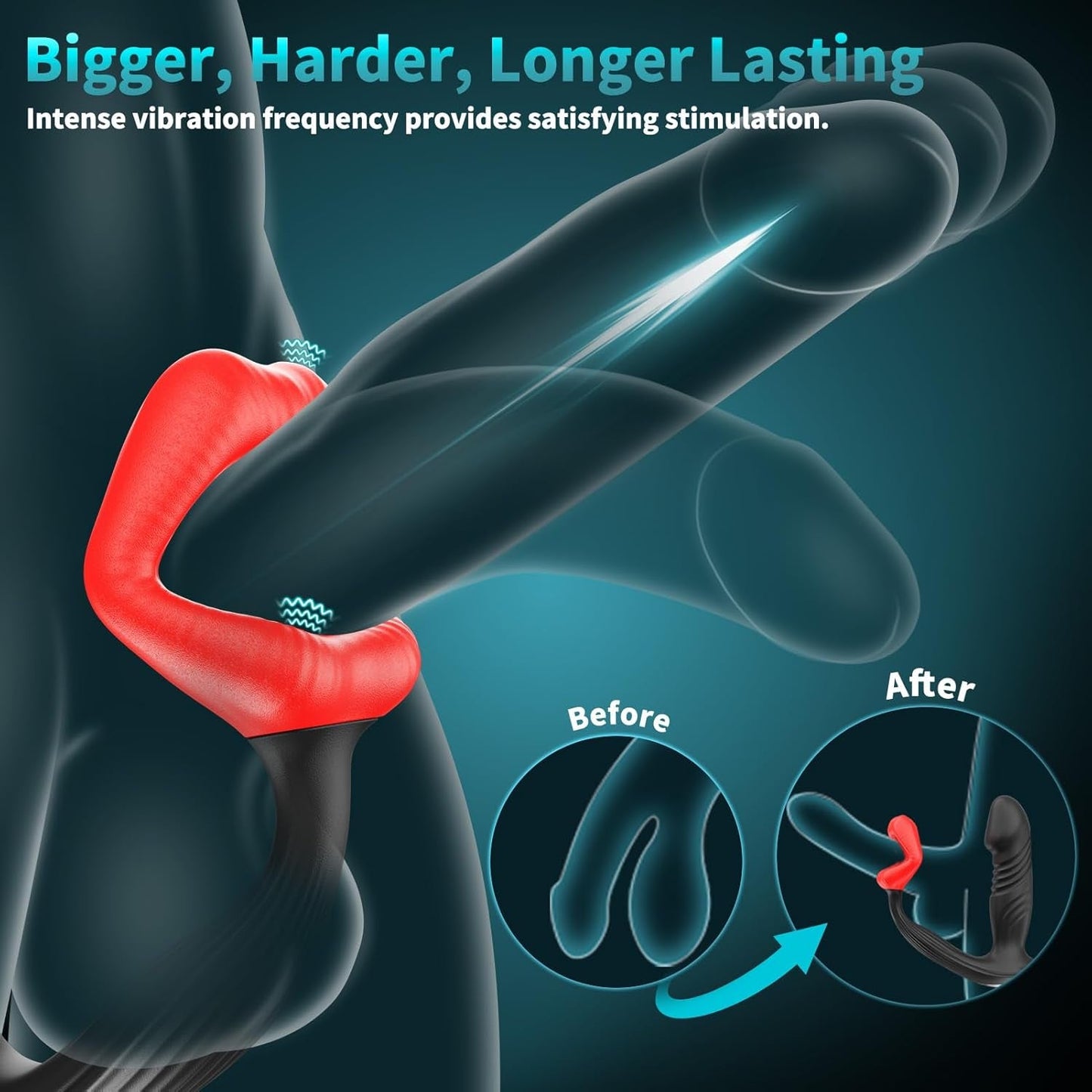 Anillo vibrador prostático DualThrust con 9+9 modos