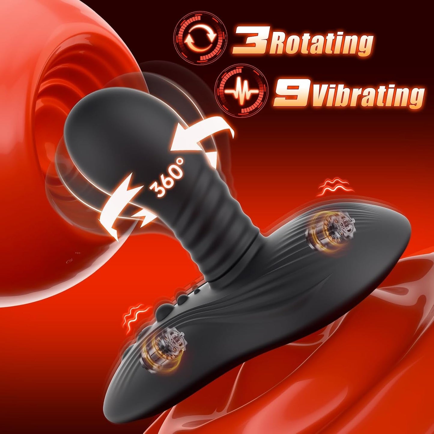 RotyX Masajeador de próstata Vibrador giratorio con enchufe de empuje