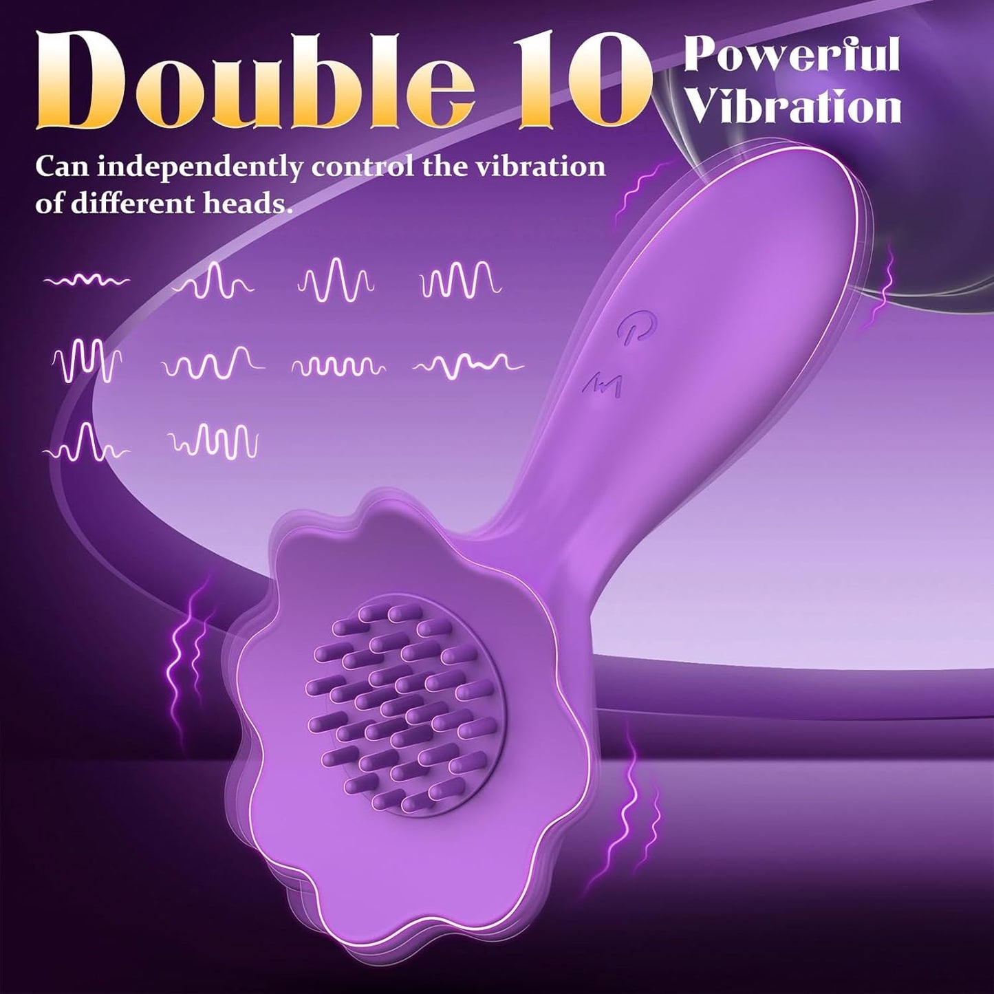 BrushPulse Vibrador de doble punta con cepillo y 10 modos de golpeteo