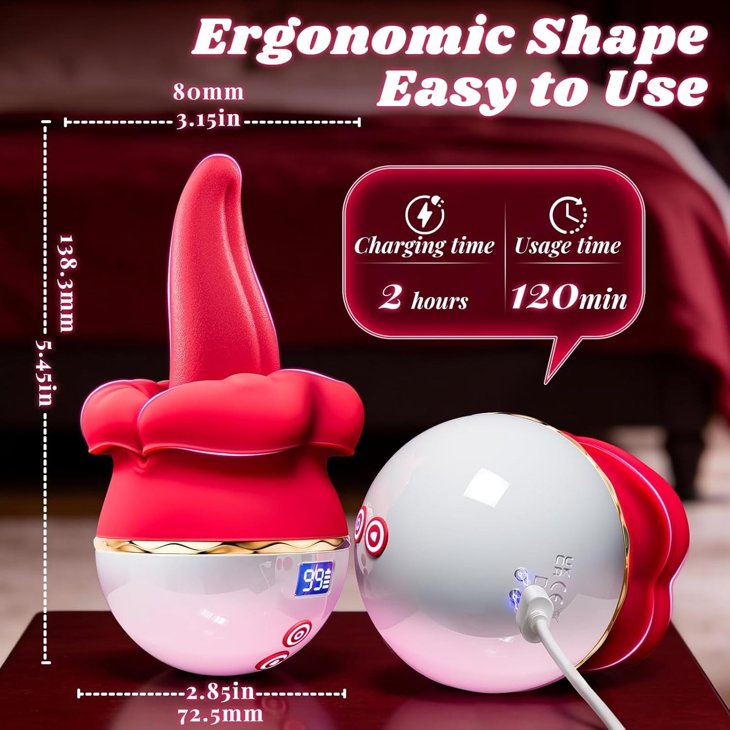 Vibrador de lengua de rosa FlorixaWave 5 en 1 con 10 modos para clítoris