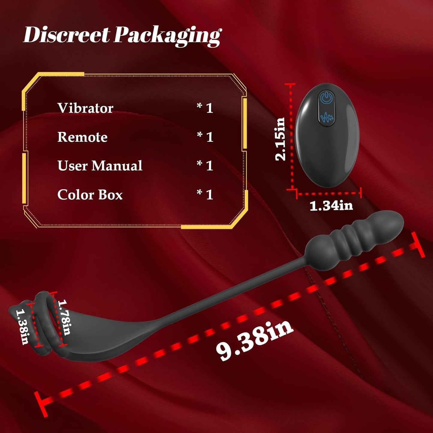 ThrustPulse Masajeador de Próstata Penetrante Anillo para el Pene Control Remoto 9 Modos